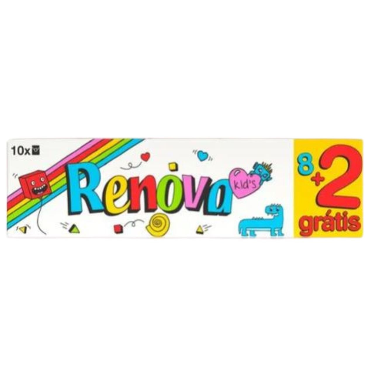 Lenços Renova Kids Papel 8 uni + 2 grátis