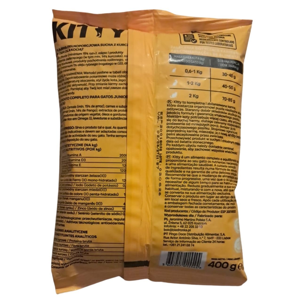 Ração Seca Gato Júnior Sabor Frango e Arroz Kitty 400g - Image 2